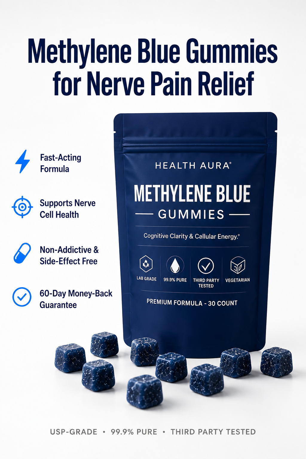 METHYLENE BLUE GUMMIES for Nerve Pain Relief.